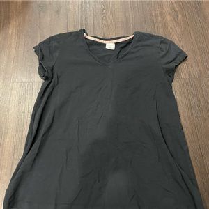 Women’s black maternity tee shirt.